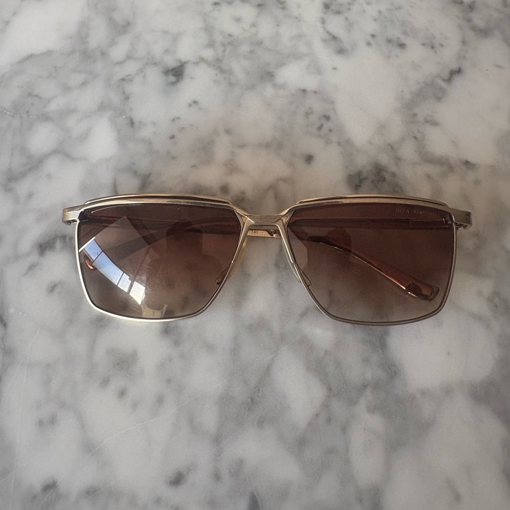 Dita Gold Sunglasses with Brown Lenses